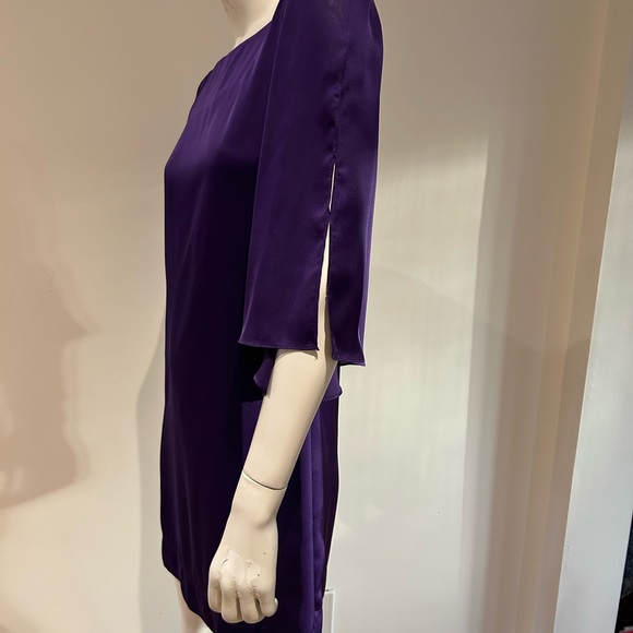 Purple dress 3/4 bell sleeve. Slinky material. - Picture 4 of 5